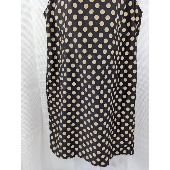 NWOT! DANA KAY! SHANTUNG-LOOK BLACK AND GOLD POLKA DOTTED SHEATH DRESS! SZ 22W - Picture 4 of 9